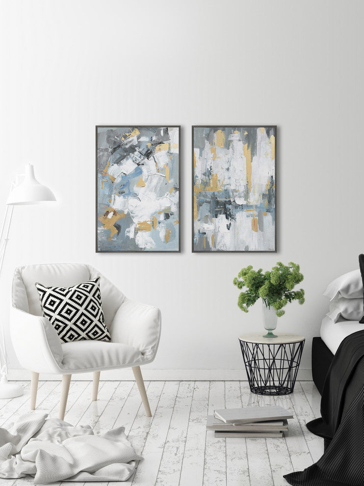 Paint Strokes Diptych, 24"x18"