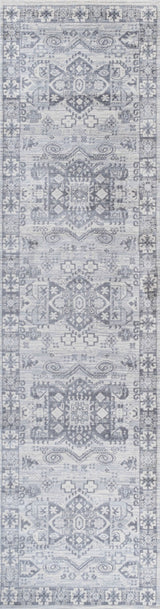 Modern Persian Vintage Medallion Light Gray 2'x8' Runner Rug