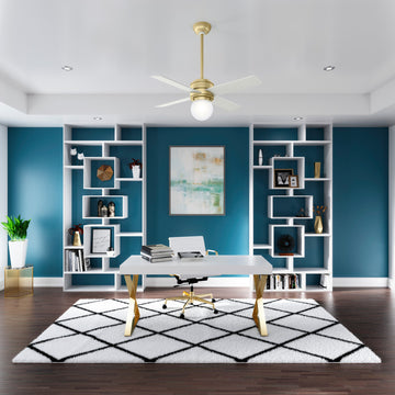 Hunter 44" Hepburn Modern Brass Ceiling Fan With Light Kit and Wall Control