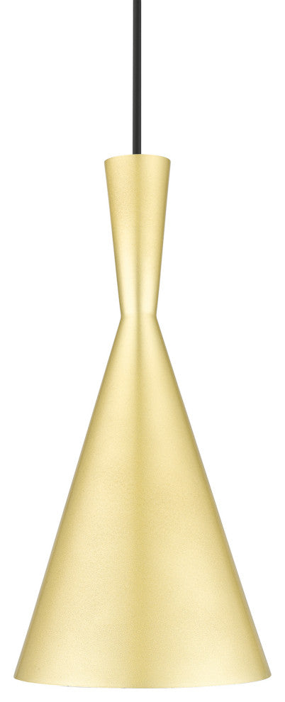 Waldorf 1-Light Soft Gold Pendant, Polished Brass Accents