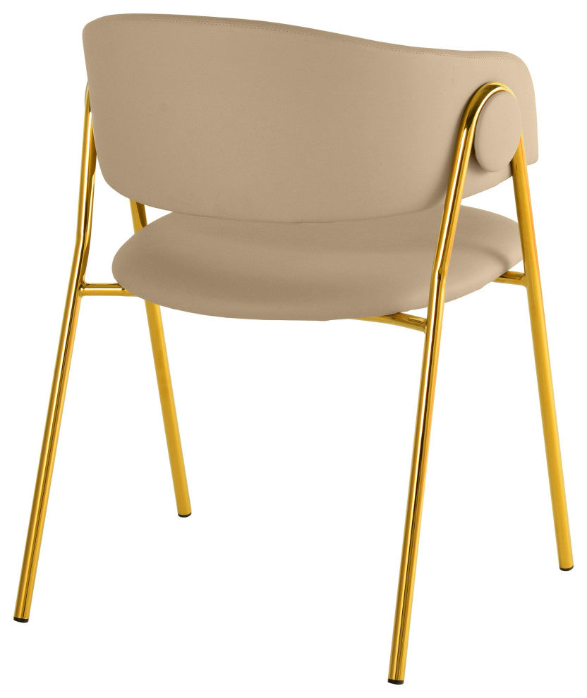 Lara Cream Vegan Leather Dining Chair, Set of 2