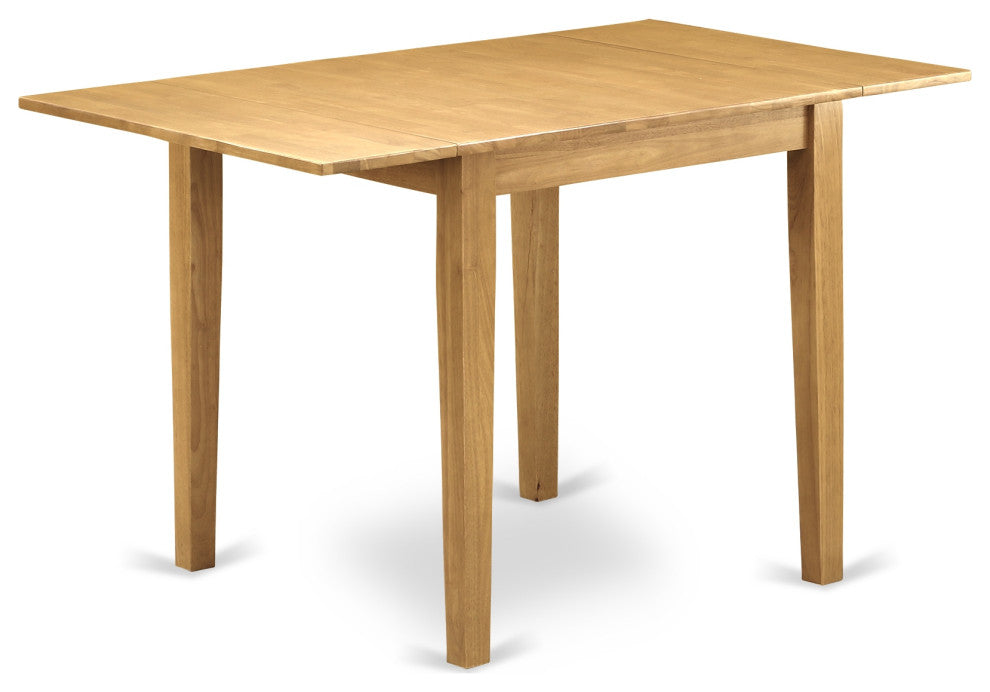 5Pc Kitchen Set, Table, 4 Chairs, Linen Fabic Seat, Slat Back, Oak