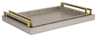 Lusan Vinyl Tray Set - Pewter Linen