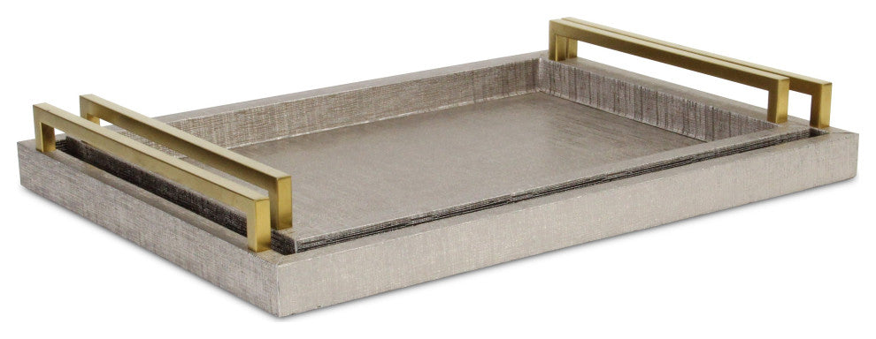 Lusan Vinyl Tray Set - Pewter Linen