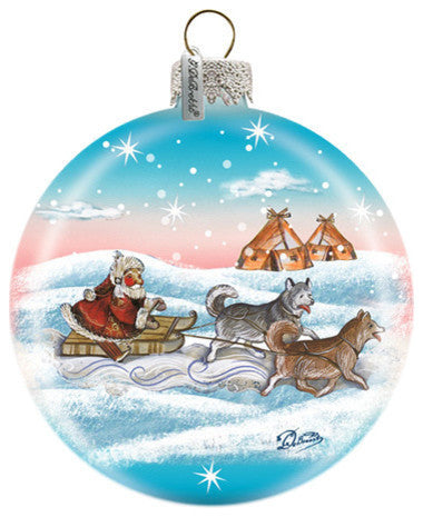 Hand Painted Scenic Glass Ornament Northern Light Ball