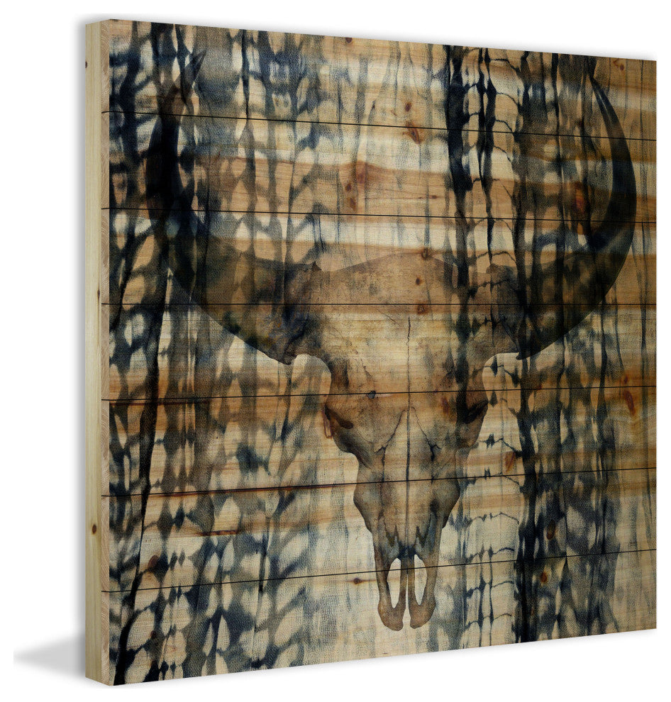 "Skull" UV Ink Print on Natural Pine Wood, 24"x24"