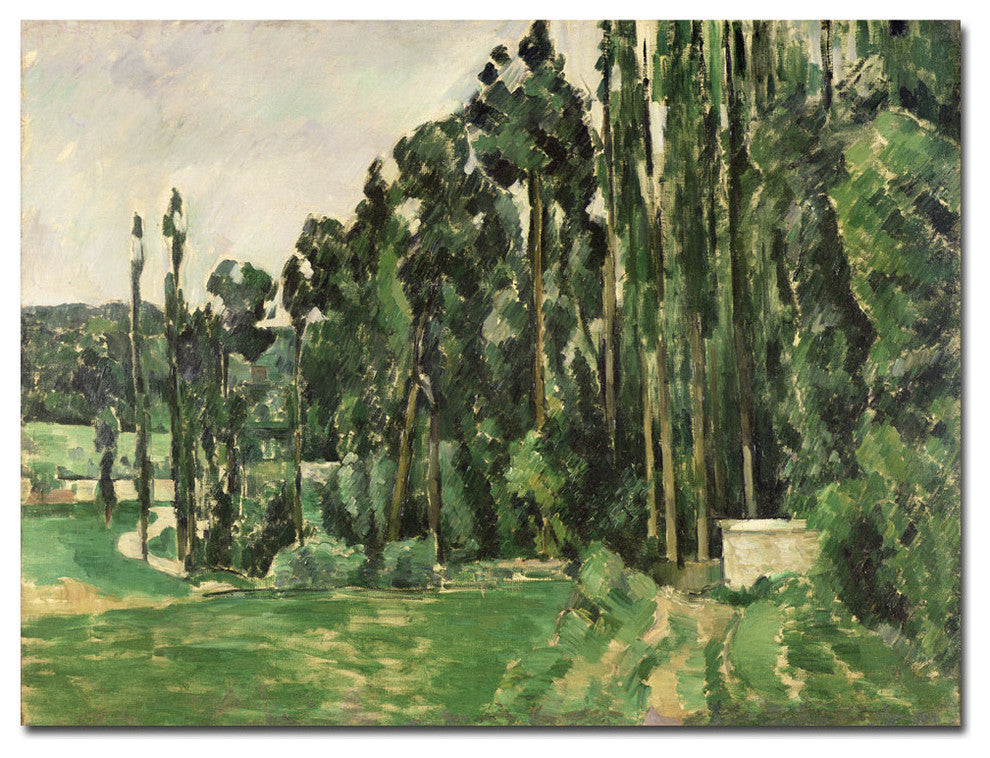 'The Poplars, 1879' Canvas Art by Paul Cezanne