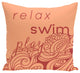 26"x26" Mellow Mantra, Word Print Pillow, Peach