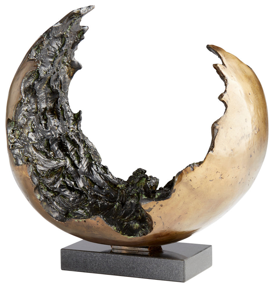 Cyan Concentric Chaos Sculptre 11242, Gold And Black