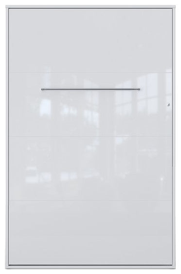 INVENTO Vertical Wall Bed with mattress 47.2 x 78.7 inch, White