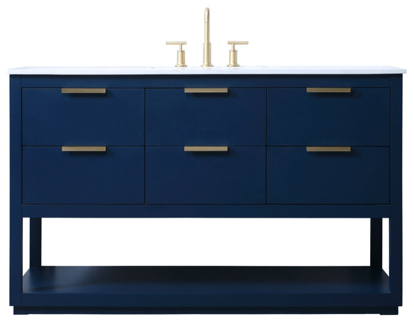 Louie 54" SIngle Bathroom Vanity, Blue
