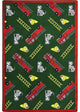 Playful Patterns Rug, Hook and Ladder, 3'10"x5'4", Green
