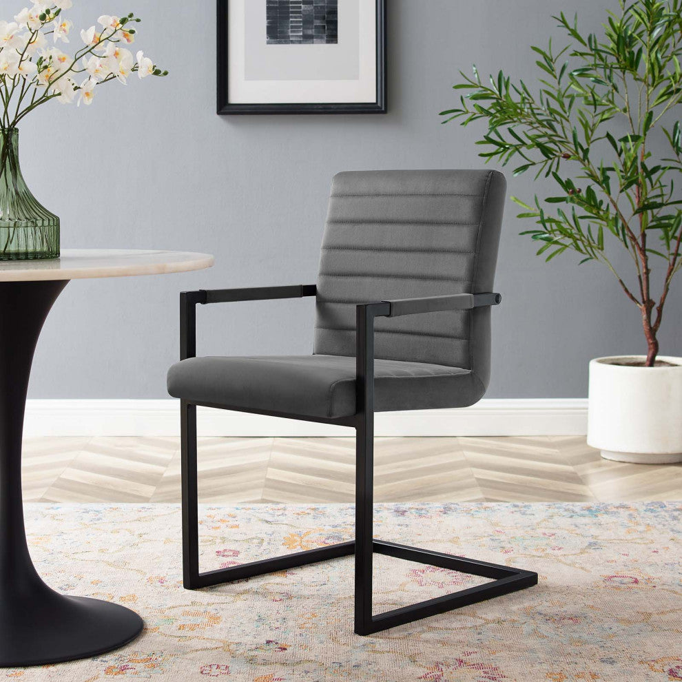 Savoy Performance Velvet Dining Chairs - Set of 2-Gray