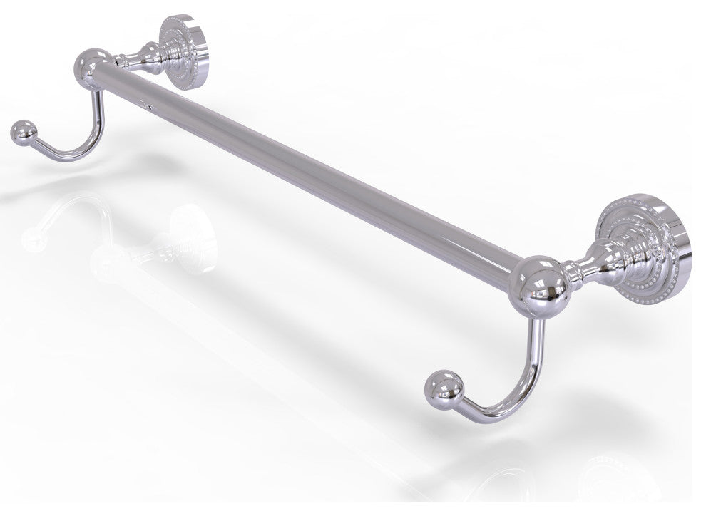 Dottingham 18" Towel Bar with Integrated Hooks, Polished Chrome