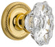 Rope Rosette Passage Chateau Door Knob, Unlacquered Brass