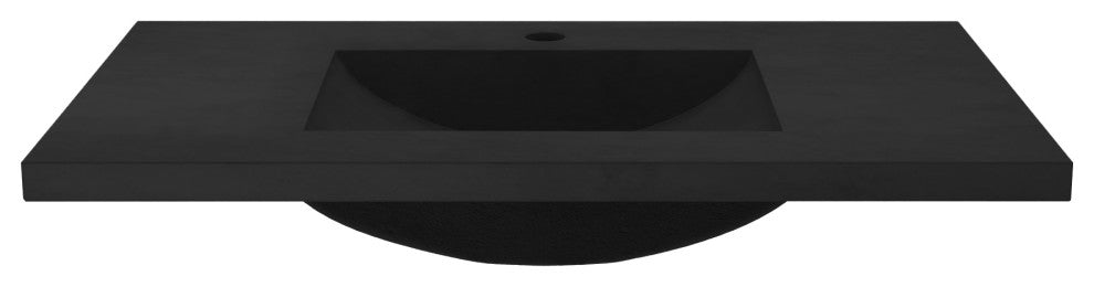 Palomar Vanity Top and Integral Sink, Charcoal, 36, Single Faucet Cutout