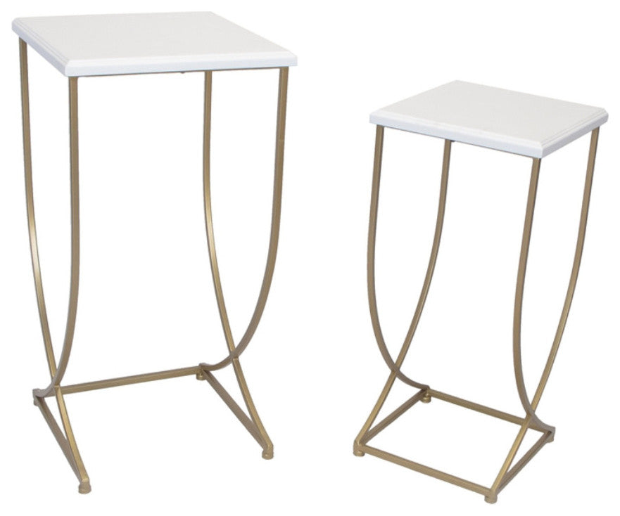Stylish Metal Accent Tables, Set Of 2