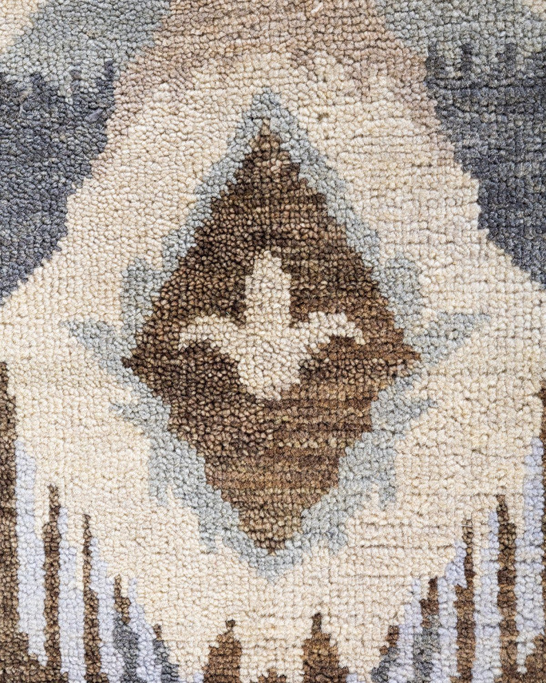 Ikat One-of-a-Kind Handmade Area Rug Beige, 8' 0" x 9' 10"