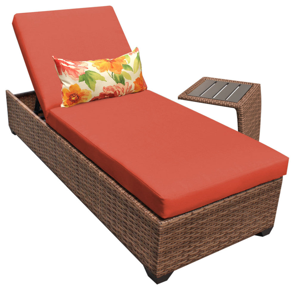 Laguna Chaise Outdoor Wicker Patio Furniture With Side Table