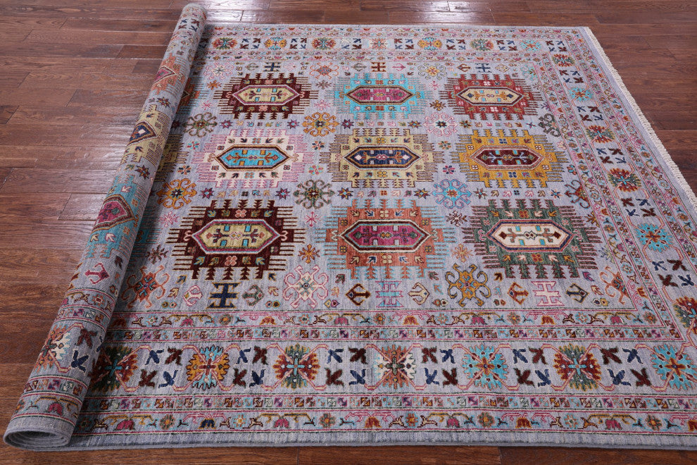 Handmade Fine Turkmen Ersari Wool Rug 6' 10" X 9' 8" Q11308