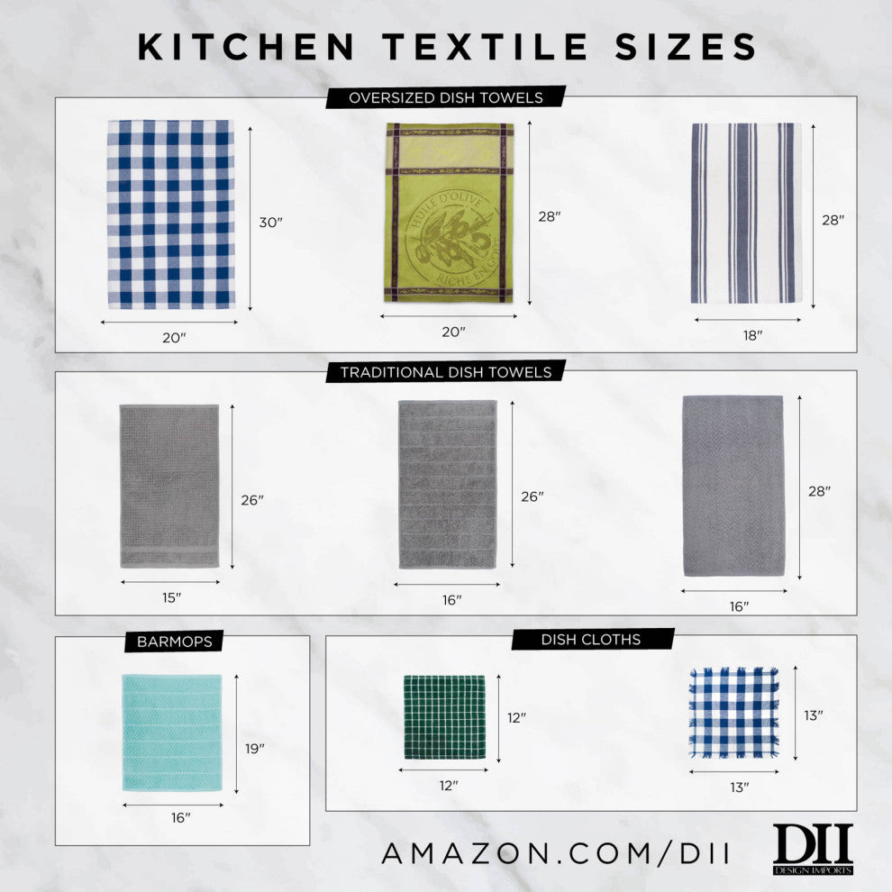 DII Assorted Sage Classic Dishtowel (Set of 4)