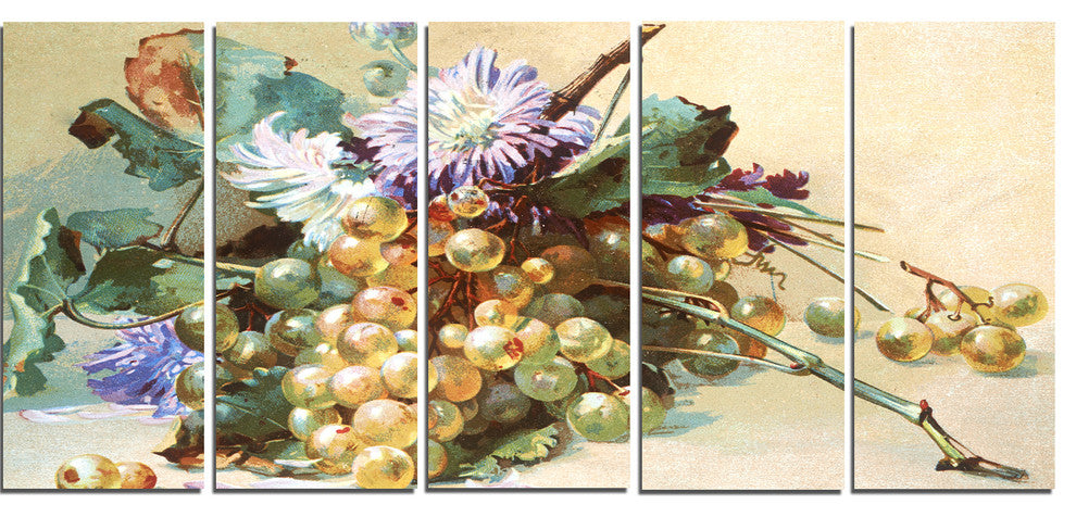 "Digital Illustrated Flowers" Canvas Print, 5 Panels, 60"x28"