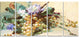 "Digital Illustrated Flowers" Canvas Print, 5 Panels, 60"x28"