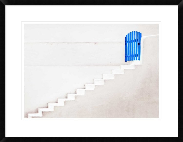 "The Blue Gate" Framed Digital Print by Linda Wride, 30x23"