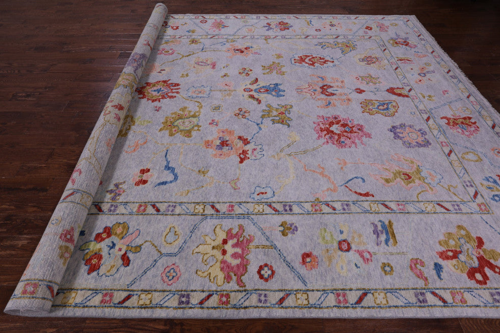 10' 4" X 13' 8" Hand-Knotted Turkish Oushak Rug - Q14773