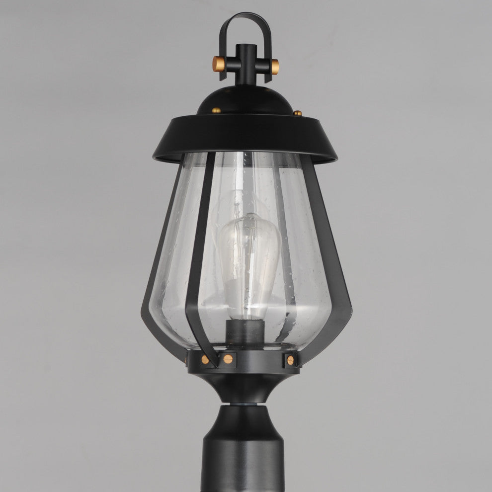 Maxim 30629 Mariner 20" Tall Post Light - Black / Antique Brass