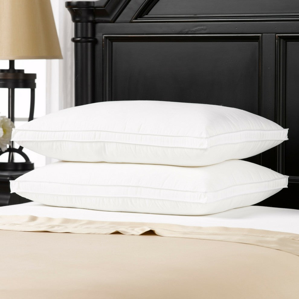 2-Pack Gusseted Microfiber Gel Filled Soft Stomach Sleeper Pillows, King