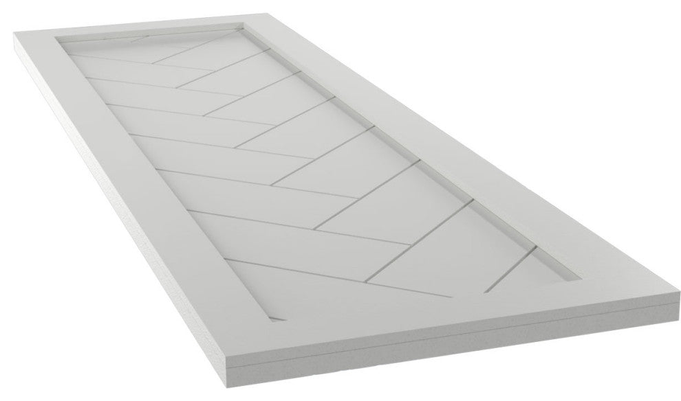 12"W True Fit PVC Single Panel Herringbone Modern Style, Hailstorm Gray, 55"H