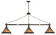 Meyda Lighting 28501 45"L Tiffany Jeweled Peacock 3 Lt Island Pendant
