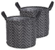 Woven Paper Laundry Bin Tribal Chevron Black/White Round Small, Set of 2