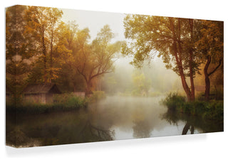 Leicher Oliver 'Foggy Autumn' Canvas Art, 19"x10"