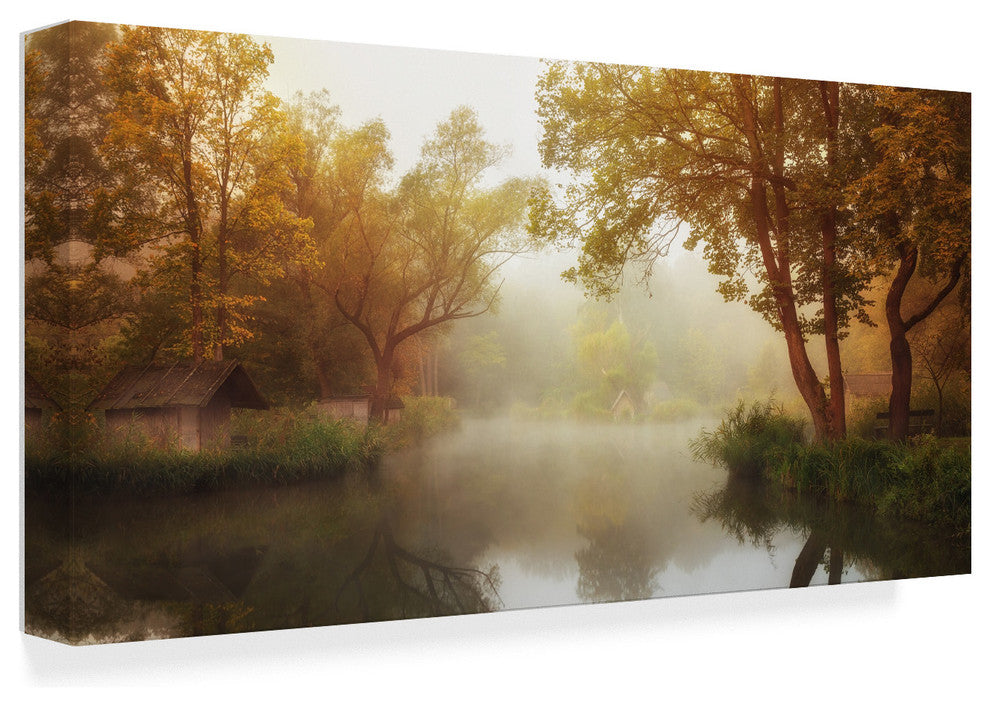 Leicher Oliver 'Foggy Autumn' Canvas Art, 19"x10"