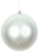 Vickerman N170607D 4" Silver Matte And Glitter Swirl Ball Ornament, 4 Per Box
