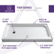 ANZZI Tier 32"x60" Center Drain Single Threshold Shower Base, White, 32"x60", Left Drain