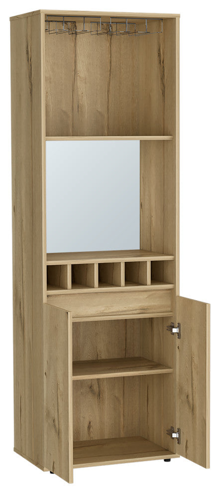 Bar Cabinet Tucson, Living Room, Light Oak