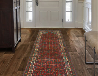 Fine Vintage Distressed Zahara Red/Ivory Runner, 3'5 x 10'3