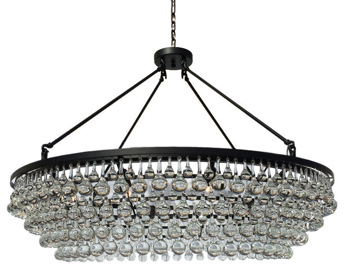 Celeste XL Crystal Chandelier, Hanging or Flush mount, Black