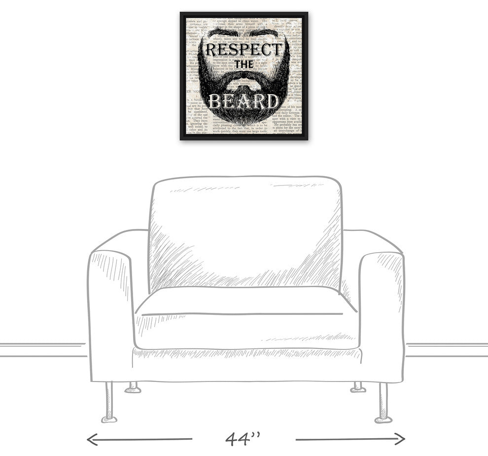 Respect the Beard 16x16 Black Floating Framed Canvas