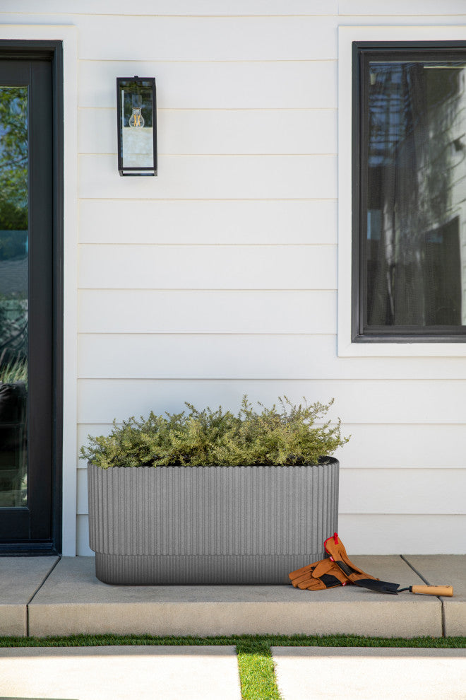 Veradek Demi Series Long 30" Planter, Grey, 30 Inch, 2 Pack
