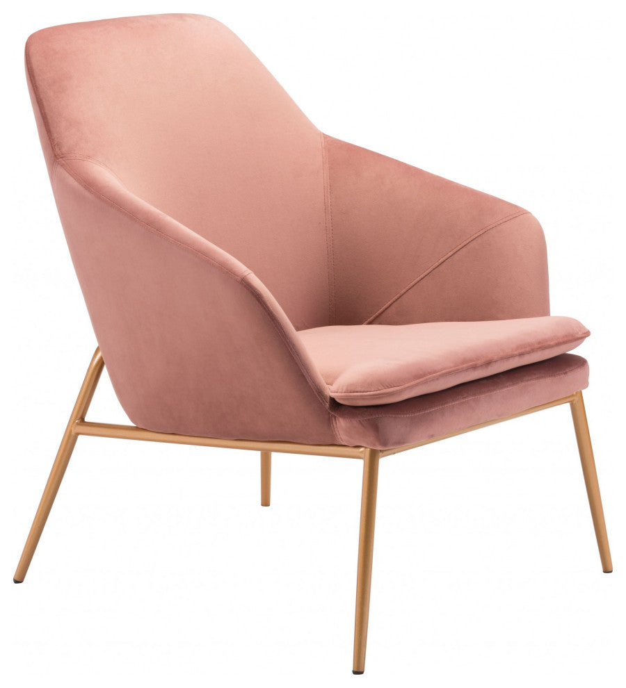 Pink Velvet and Gold Chair