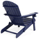 Javion Outdoor Acacia Wood Folding Adirondack Chairs, Set of 2, Navy Blue