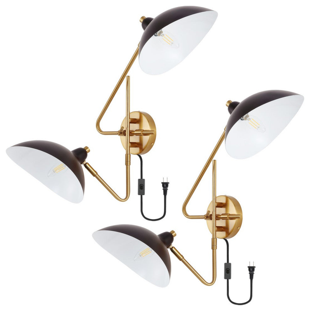 Safavieh Aspera 2Lt 14.5" Wall Sconce, Brass/Black