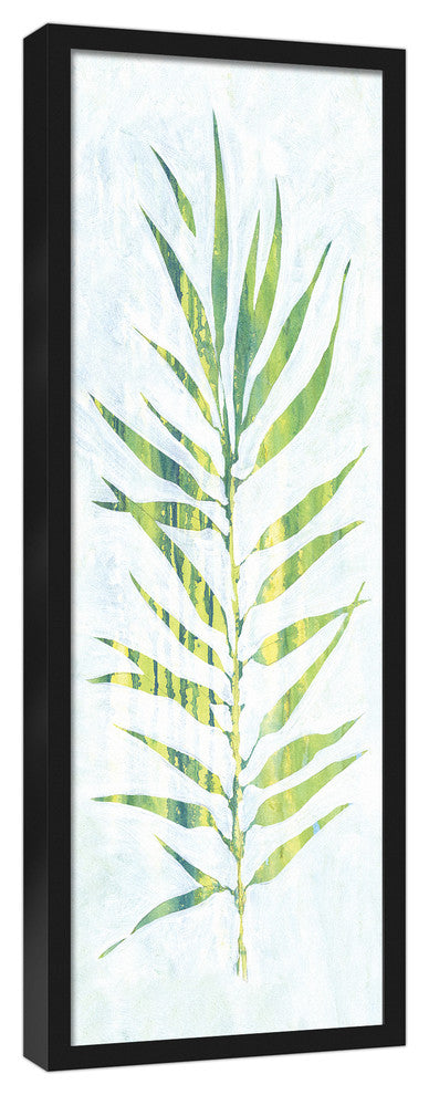 Watercolor Fern Leaf 12x36 Black Framed Canvas
