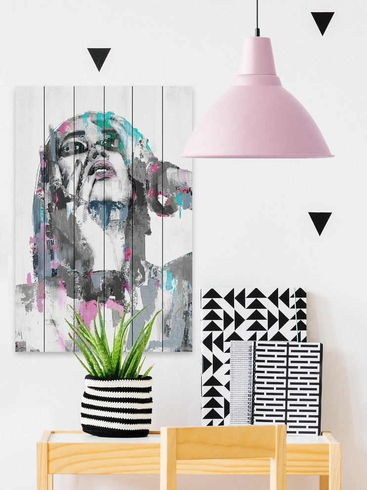 "Bewildered Beauty" Painting Print on White Wood, 40"x60"