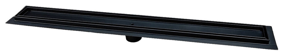 Matte Black Tile Insert Linear Drain, Black Hair Trap Set, SereneDrains, 16 Inch