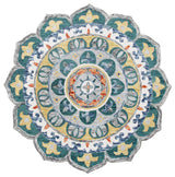 Hand Hooked Radiant Mandala Medallion Round Rug, 6' Round
